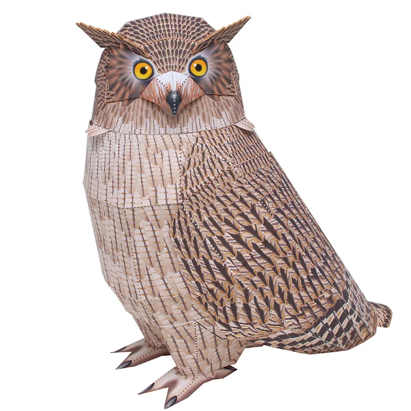 Art Craft With Cardboard - Blakiston's Fish Owl Handmade Origami Art