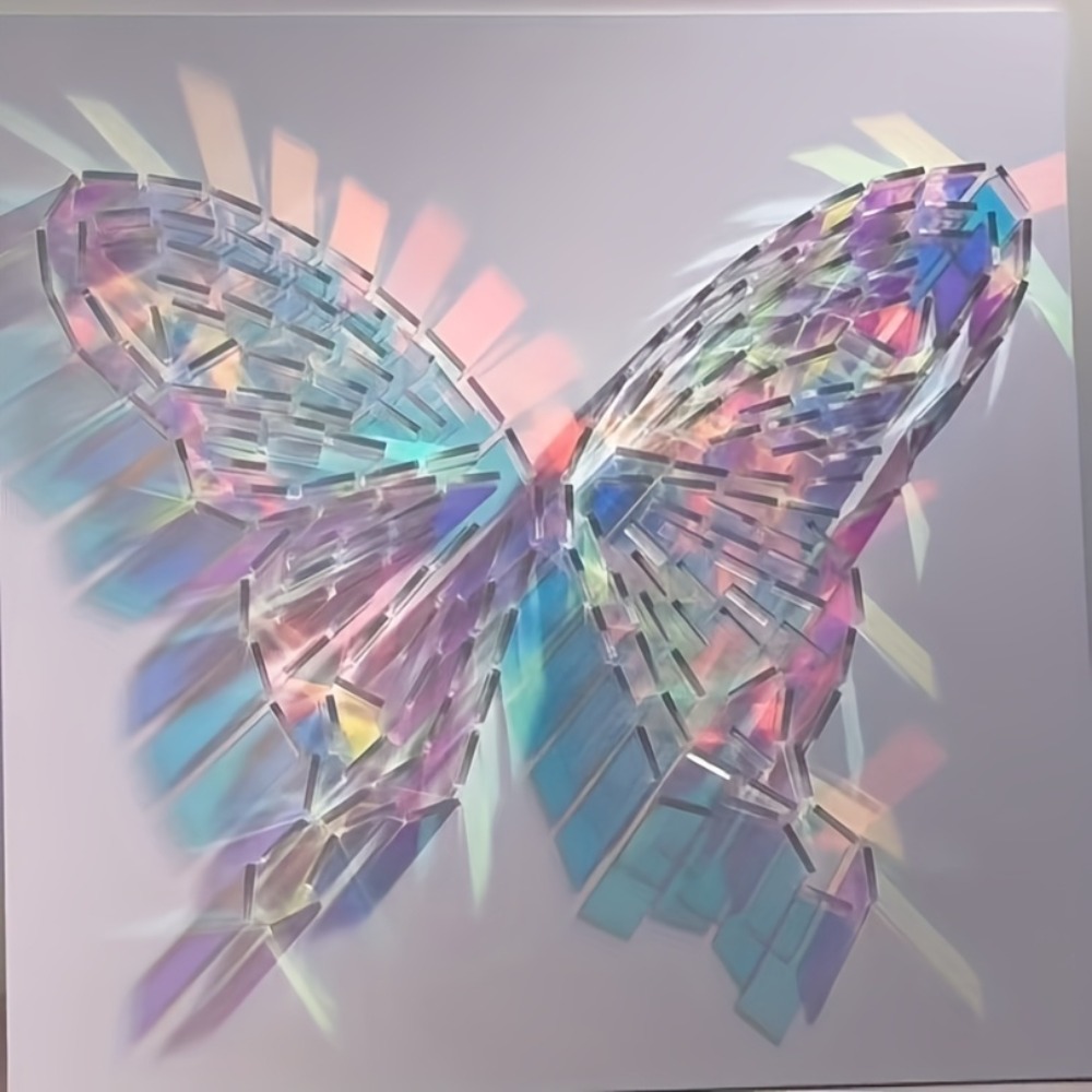 Art Crafting - Iridescent Acrylic Mirror Tiles 30x30mm Rainbow