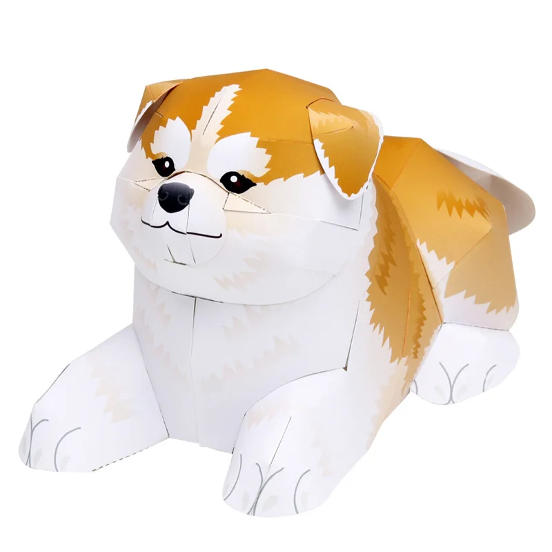 Art Craft With Cardboard - Akita Shiba Inu Folding Handmade Origami