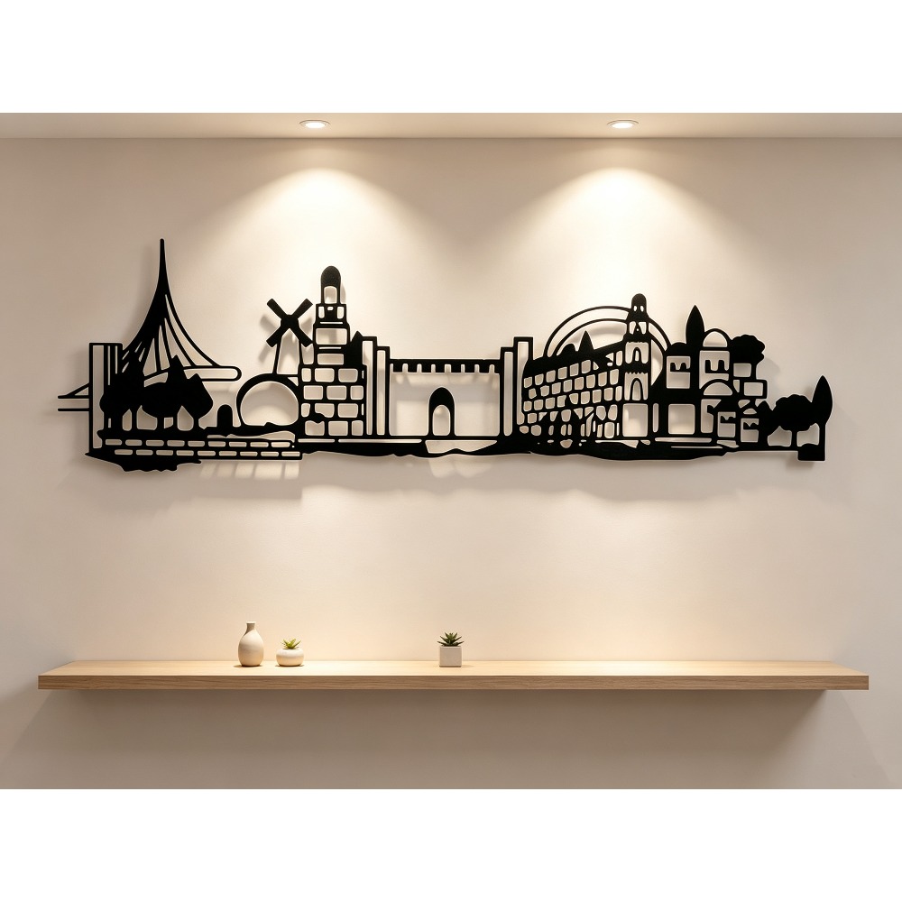 Art & Craft Qatar - CIFBUY Metal Wall Art Jerusalem Skyline