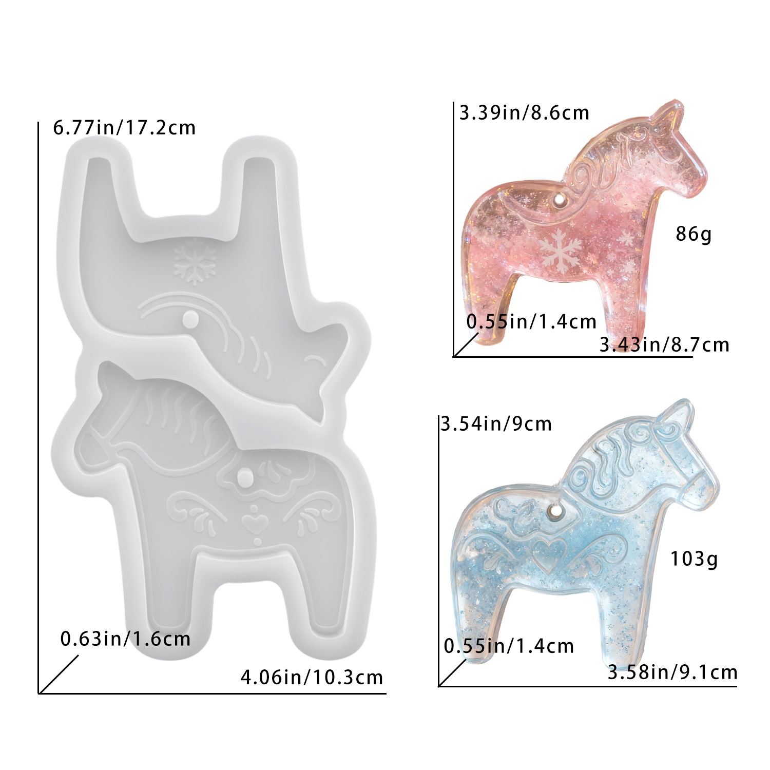 Art Craft Model - Dala Horse Silicone Molds DIY Epoxy