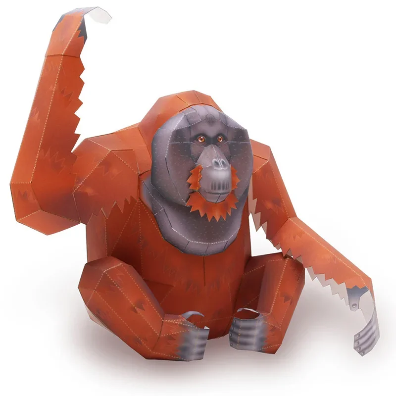 Art Craft With Cardboard - Orangutan Gorilla Origami Art Folding Mini