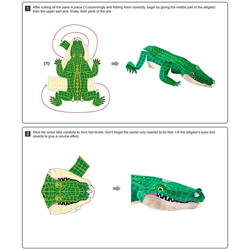 Alligator Crocodile Folding Or - đánh giá và giá Art Craft With Cardboard