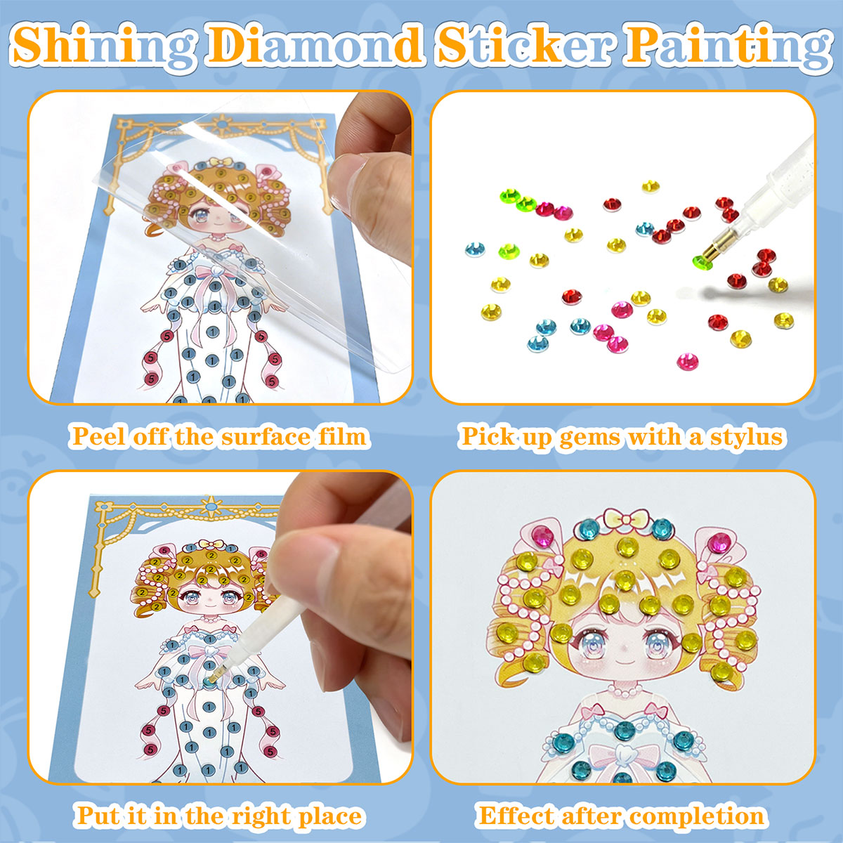 16 Pcs Gem Kit DIY Arts Crafts - đánh giá và giá Art Craft Easy