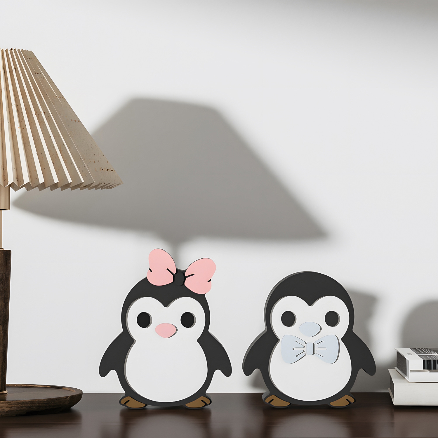 DIY Penguin Couple Figurine Re - đánh giá và giá Art Craft Model