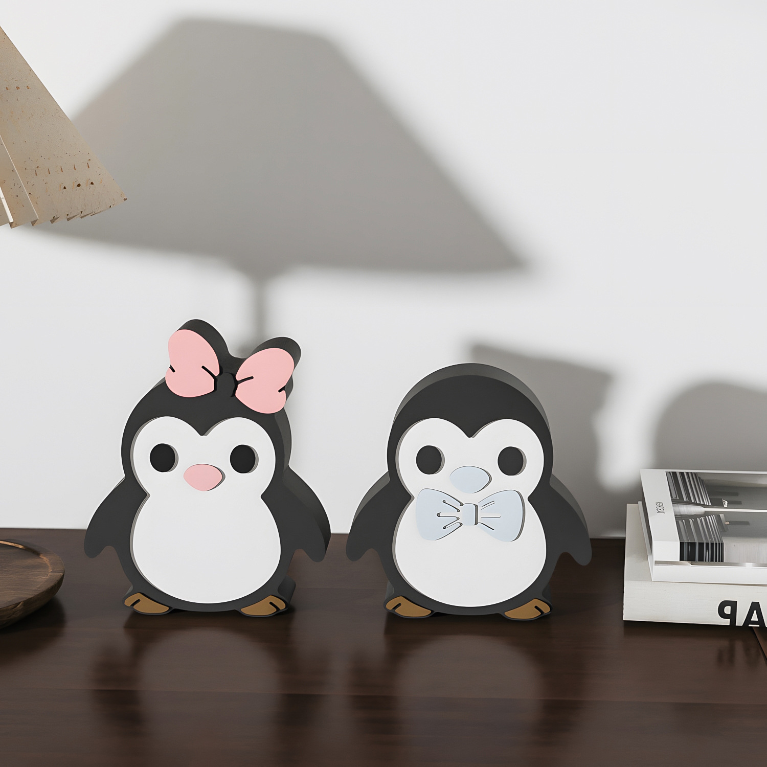 DIY Penguin Couple Figurine Re - đánh giá và giá Art Craft Model