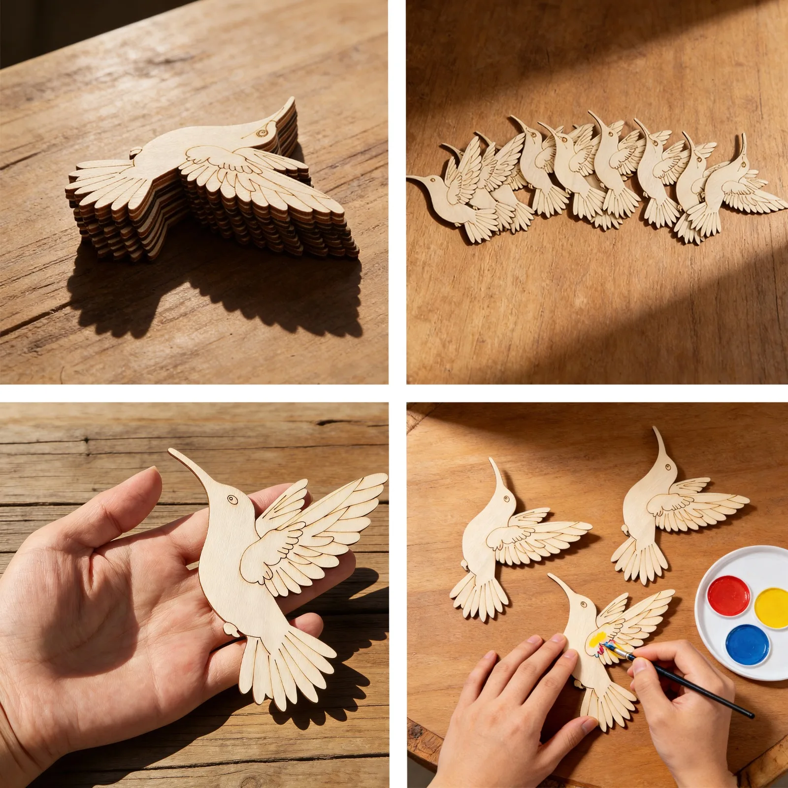 10pcs Unfinished Wood Animal B - đánh giá và giá Art Crafting