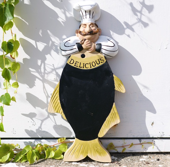 Chef and Fish Figurine Message - đánh giá và giá Art Craft Bakery