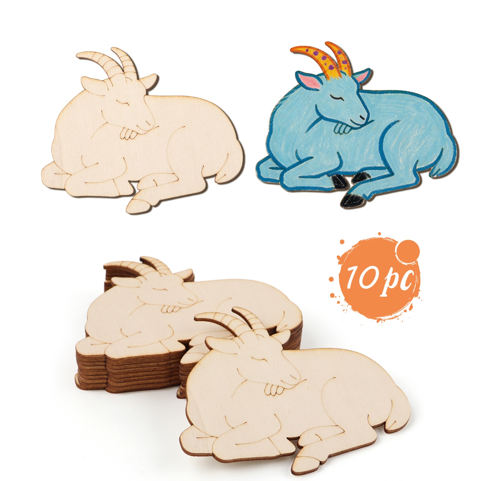 10pcs/set Unfinished Wood Shee - đánh giá và giá Art Crafting